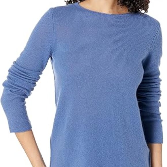 NWT Vince Cashmere Trimless Pullover Sweater Blue 2X